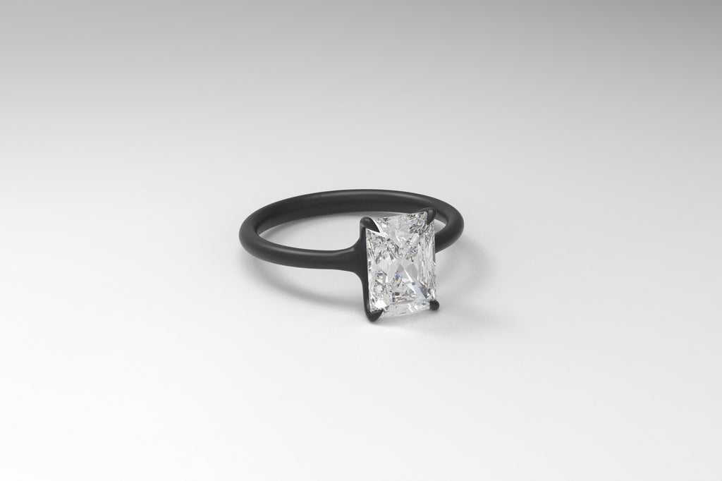 Classic Black Titanium Diamond Ring