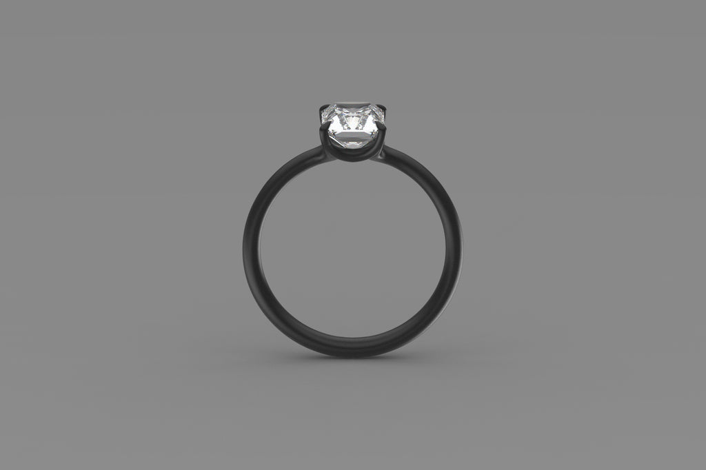 Classic Black Titanium Diamond Ring
