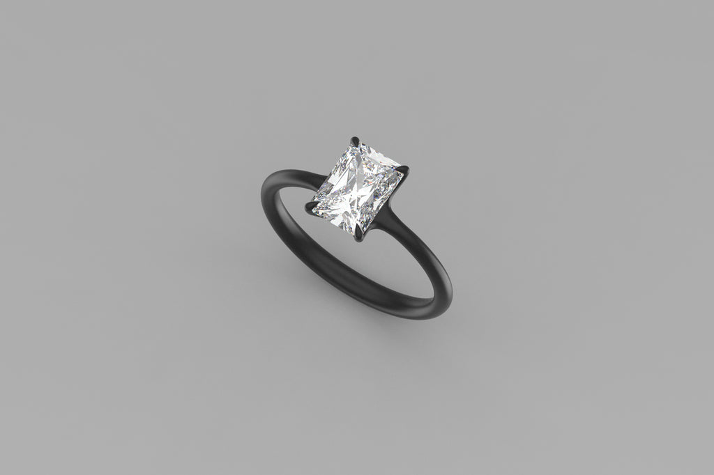 Classic Black Titanium Diamond Ring