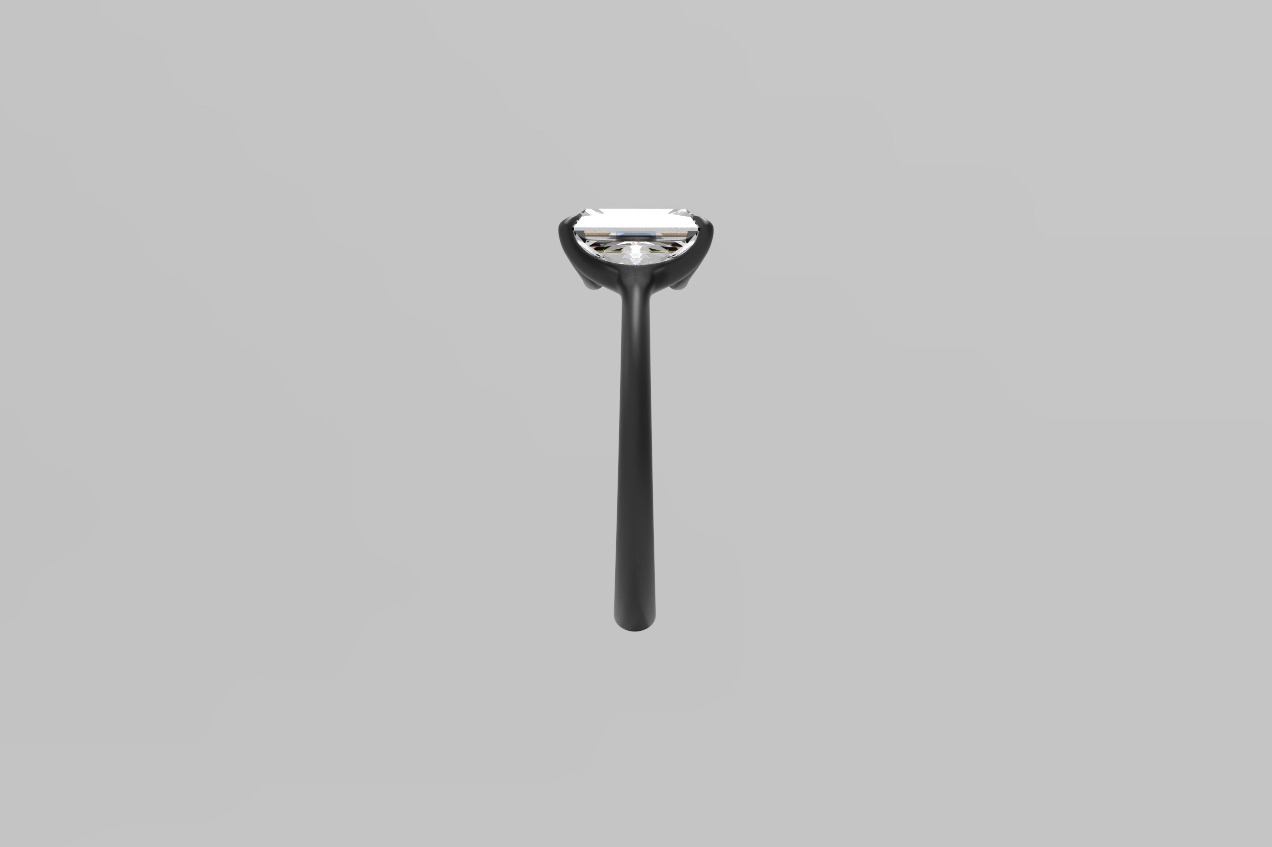 經典四爪黑鈦單鑽戒