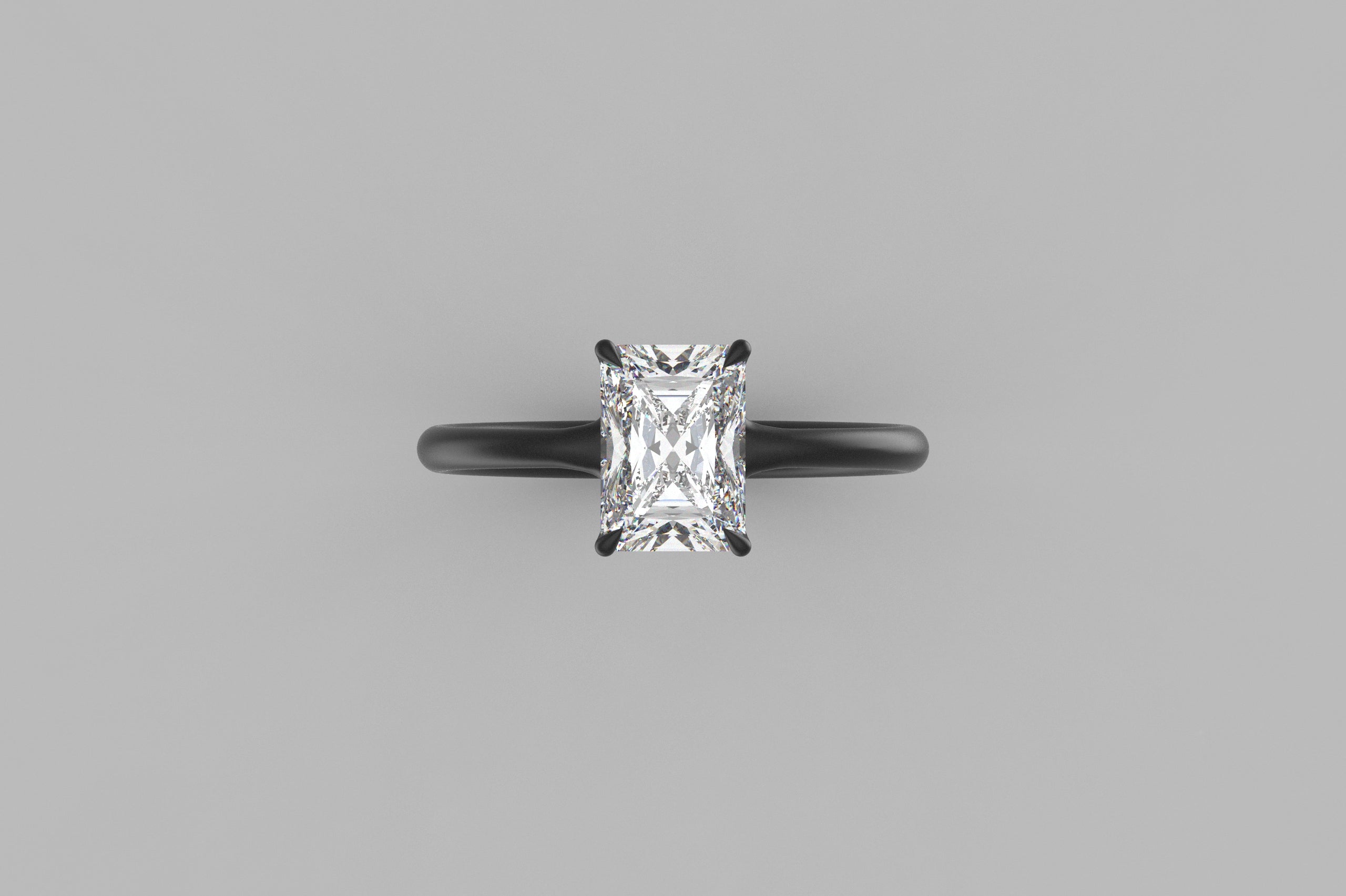 經典四爪黑鈦單鑽戒